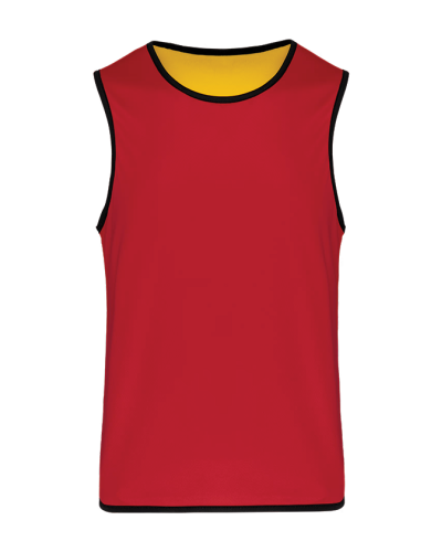 Chasuble réversible Rugby rouge_jaune - AKKA SPORTS
