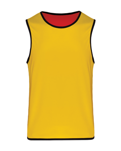 Chasuble réversible Rugby jaune_rouge - AKKA SPORTS